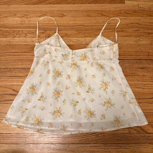 Vintage 90s Polo Jeans Ralph Lauren Floral Silk Blend Tank Small - Picture 2 of 3